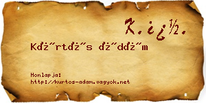 Kürtös Ádám névjegykártya