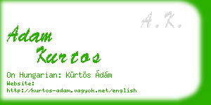 adam kurtos business card